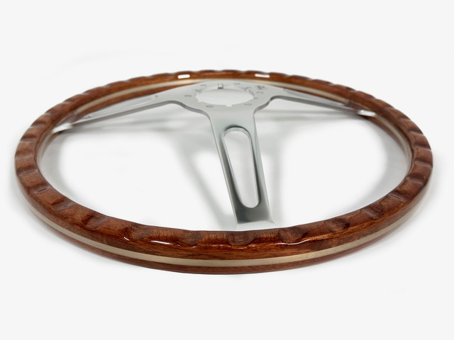 Steering Wheel Kit Walnut Classic Wood Steering Wheel Blue Bowtie